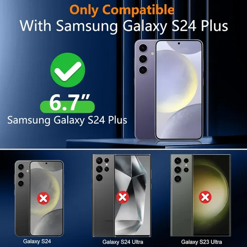Vista 2 de SPIDERCASE Diseñado para Funda Samsung Galaxy S24 Plus, [Protección contra caídas de grado militar de 10 pies] Funda resistente a golpes para Galaxy