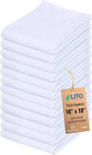 Vista 60 de Toallas de saco de harina Toalla de té para manualidades, plato de cocina, toalla de algodón en blanco para bordado, funda de lino para hornear