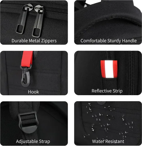 Vista 3 de Black Backpack for Men Women, School Backpack for Boys Girls Teens, Backpacks for School, College Back Pack, Book Bag, Water Resistant Bookbag