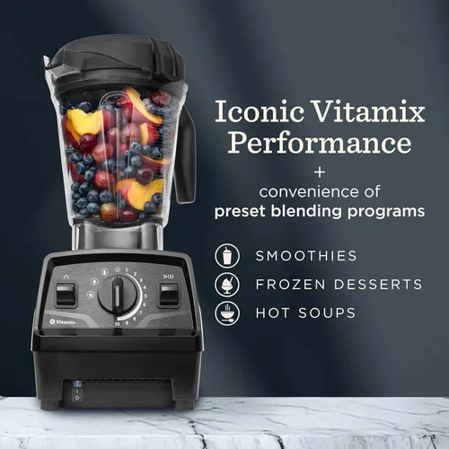 Vista 3 de Vitamix Explorian con programas, tres programas de mezcla, licuadora de grado profesional para batidos y más, aparato de cocina autolimpiante, Negro