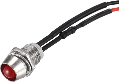 Vista 5 de uxcell Luces indicadoras de señal LED AC/DC 12V 0.315 in montaje en panel de metal Shell lámparas de advertencia rojo, amarillo, azul, verde