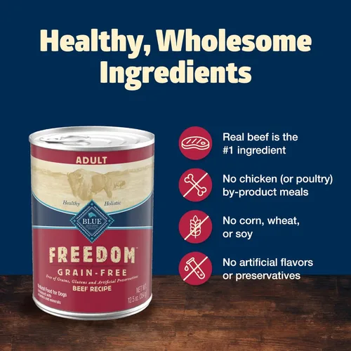 Vista 5 de Blue Buffalo Freedom - Alimento húmedo para perros sin granos, libre de glúteos ni conservantes artificiales, hecho con ingredientes naturales