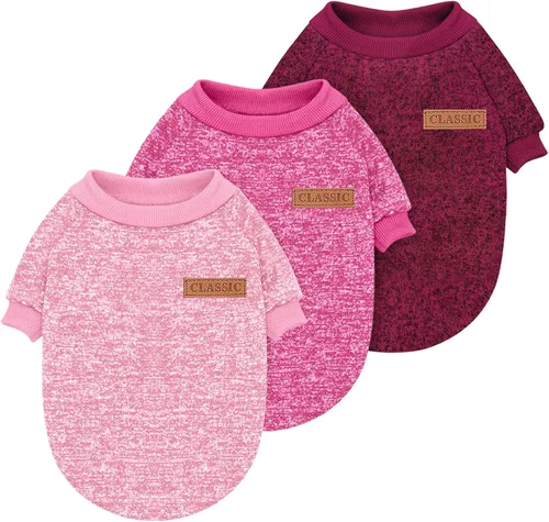 Vista 21 de Suéter clásico de punto para perro Idepet, abrigo de vellón suave, suéter para perro cálido y grueso, para invierno, prenda para perros y gatos