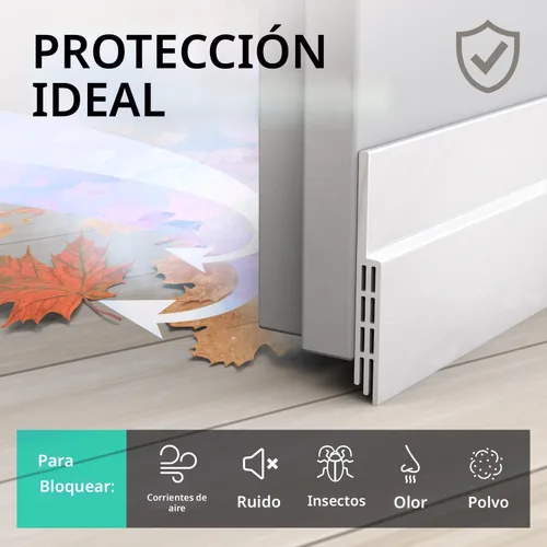 Vista 3 de Vellure® Tope de puerta, para parte inferior de la puerta, de primera calidad, burlete de puerta (ahorra energía, se instala rápida y fácilmente)