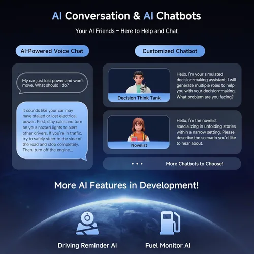 Vista 4 de Estéreo de coche QLED Android de 10.1 pulgadas individual y doble DIN con Dash Cam, 2G+32G CarPlay inalámbrico Android Auto flotante QLED pantalla