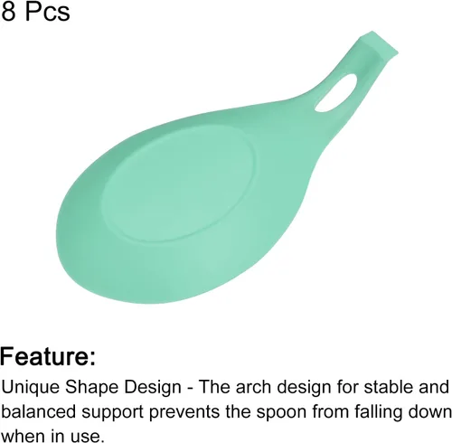 Vista 57 de uxcell Soporte de cuchara de silicona, 7.68 x 3.74 pulgadas, resistente al calor, soporte para utensilios de cocina, espátula, soporte para cucharón