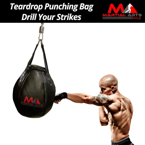 Vista 2 de Bolsa de Boxeo Bola de Demolición, Bolsa Profesional de Boxeo en Forma de Lágrima para Entrenamiento de MMA Kickboxing Muay Thai, Bolsa Pesada