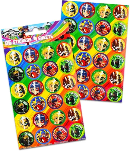 Vista 2 de Miraculous Juego de toallas de playa de Ladybug, paquete con toalla de piscina de microfibra con calcomanías adicionales y más