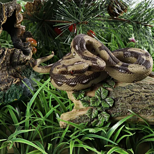 Vista 5 de Serpiente falsa realista y araña falsa, cosas de broma - Luce real, juguete de broma de serpiente de goma