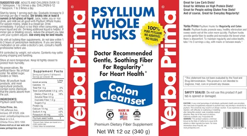 Vista 6 de Cáscara Yerba Prima de psilio entero, limpiadora del colon, 1, 1
