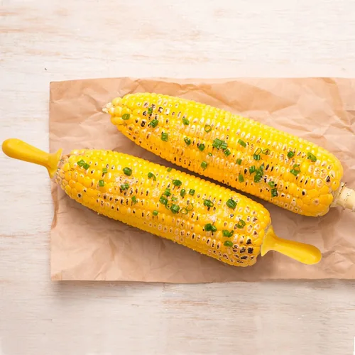 Vista 7 de 8 soportes de maíz para maíz en la mazorca de acero inoxidable con 4 bandejas de maíz, pinchos para mazorcas de maíz, brochetas para barbacoa, maíz