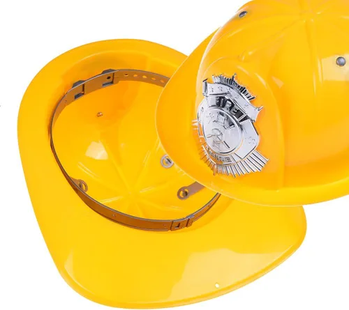 Vista 3 de 1 unids casco de jefe de bomberos amarillo gorra para niños y niñas fantasía simulación