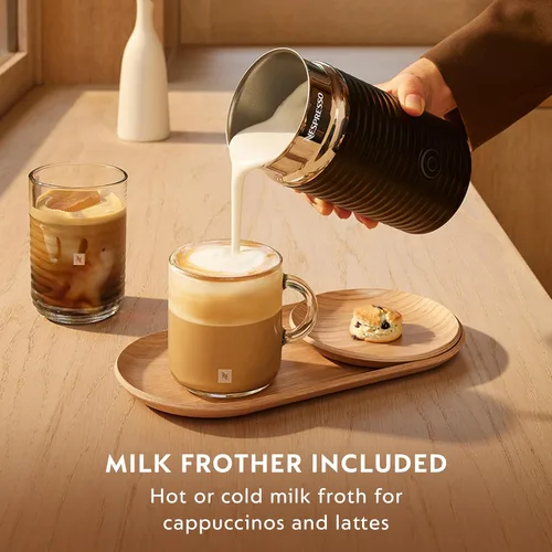 Vista 7 de Nespresso Vertuo Next - Cafetera prémium para café y espresso de Breville con espumador de leche Aeroccino