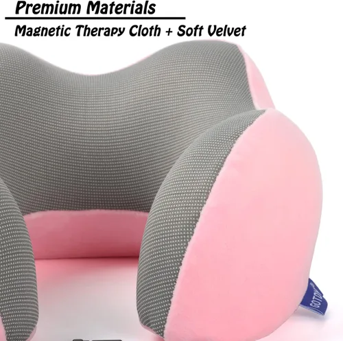 Vista 4 de Almohada de viaje, almohada cervical para dormir durante el viaje, hecha al 100% de espuma viscoelástica pura, almohada suave, cómoda y de apoyo