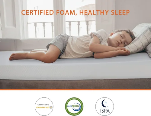 Vista 5 de MKDLUFEI Colchón individual de 8 pulgadas, colchón de espuma viscoelástica de gel certificado CertiPUR-US con funda blanca lavable, firmeza media