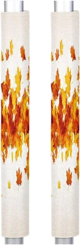 Vista 38 de Pardick Juego de 2 fundas para mango de puerta de refrigerador de otoño Hojas de otoño Lavables Fundas para nevera, lavavajillas, microondas, horno