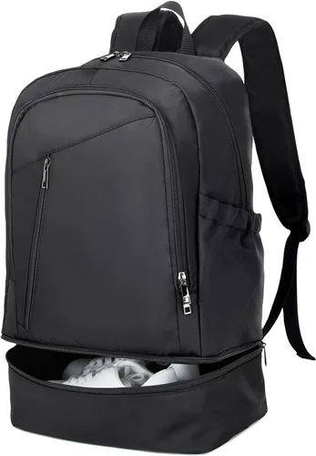 seyfocnia Mochila de gimnasio, mochila con compartimento para zapatos Mochila deportiva, Negro -, Mochilas Daypack
