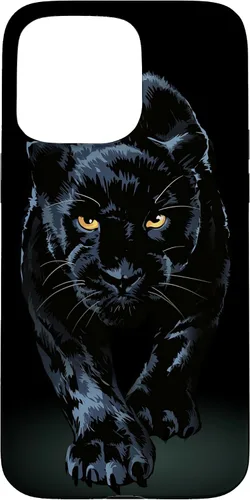 Vista 30 de iPhone 14 Pro Max Black Panther Walking Toward Shadow - Estuche de regalo para amantes de los gatos salvajes