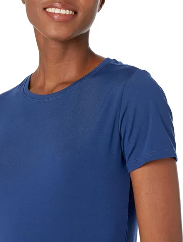 Vista 4 de Tienda Essentials - Camiseta de mujer con tecnología Quick Dry, elástica, manga corta, cuello redondo, para entrenamiento y gimnasio, paquete