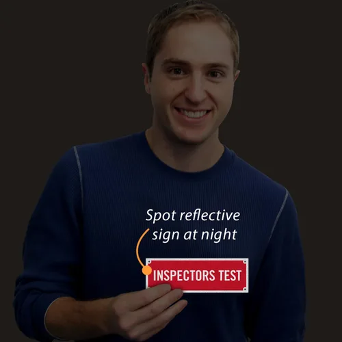 Vista 2 de SmartSign - SE-5022-ERE-REF-2x6 Etiqueta de "Prueba de Inspectores" 2" x 6" 3M Grado Ingeniero Reflectante 2" x 6" 3M EG Aluminio Reflectante