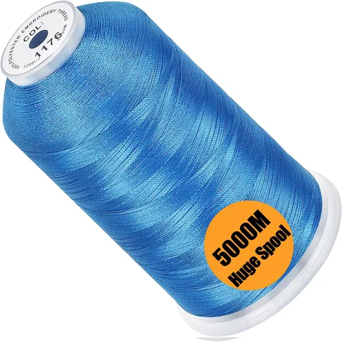 Vista 80 de New brothread - Bobina única de 5000 m de hilo de poliéster para máquina de bordar 40WT para máquinas comerciales y domésticas - Marigold
