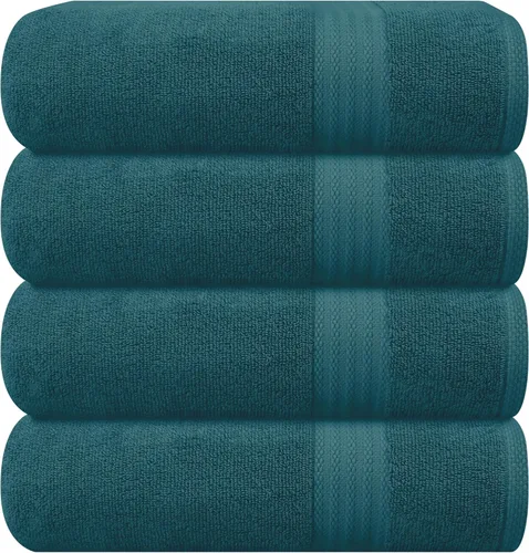 Vista 104 de GLAMBURG Sábana de baño de algodón extra grande premium de 700 GSM 35x70 - 100% algodón peinado - Calidad de hotel y spa de lujo - Duradera