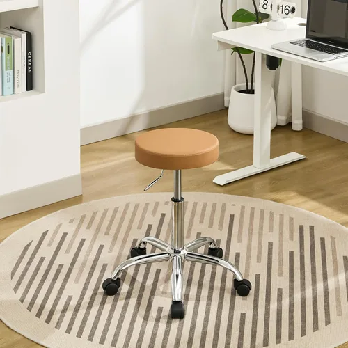 Vista 16 de FIRAVOE Silla de oficina con respaldo (taburete de postura de altura ajustable de 19.5 a 26.6 pulgadas) (silla de dibujo con ruedas) taburete