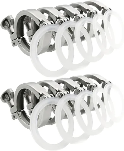 Vista 3 de Beduan Tri abrazadera sanitaria de 1.5 pulgadas, acero inoxidable 304 de un solo pasador resistente con tuerca de ala para virola TC de 1.5 pulgadas