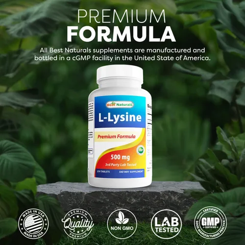 Vista 6 de Best Naturals L-Lisina 500 mg 250 Comprimidos