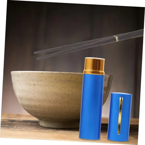 Vista 2 de Cabilock Palillos desmontables de viaje, cubertería coreana, cuenco de ramen, palillos plegables, juego de cubiertos de madera con estuche, palillos