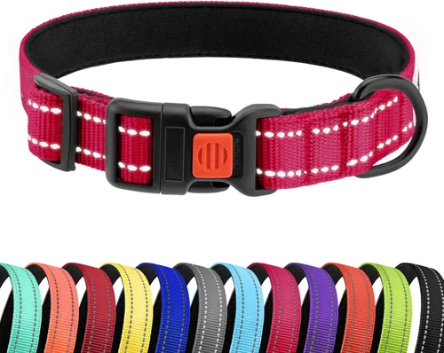 Vista 14 de CollarDirect Reflective Dog Collar for a Small, Medium, Large Dog or Puppy with a Quick Release Buckle - Boy and Girl - Nylon Suitable for Swimming