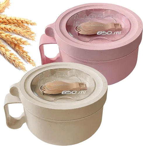 Vista 17 de Tazones de sopa para microondas de 28.7oz con tapas, cocedor de fideos microondas para artículos esenciales de dormitorio. Diseño de agarre fácil