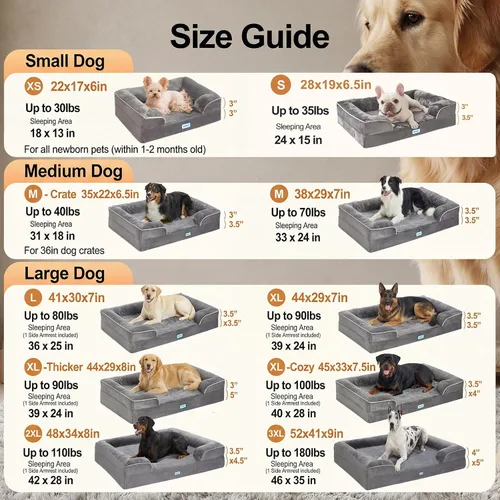 Vista 2 de OhGeni Cama ortopédica para perros y gatos, sofá para mascotas de tamaño pequeño con espuma viscoelástica, lavable a máquina, funda extraíble