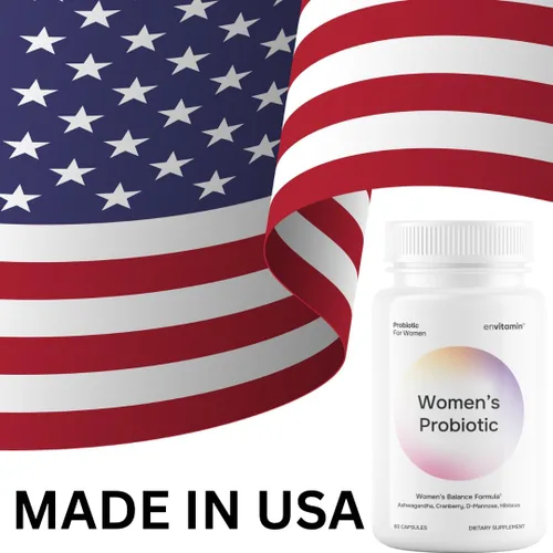 Vista 5 de envitamin Probiótico para Mujeres Fórmula de Equilibrio con Ashwagandha, Arándano Rojo, Cohosh Negro, D-Manosa, Hibisco y Diente de León - Apoya Tu