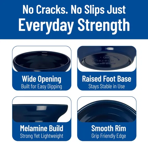 Vista 4 de Carlisle FoodService Products 087560 Melamine Salsa Dish, 5 oz. Capacity, Cobalt Blue (Case of 48)