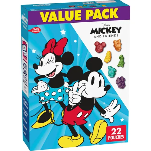 Vista 4 de Disney Mickey and Friends - Snacks con sabor a frutas, bolsas de golosinas, aperitivos sin gluten, 10 unidades, 8 onzas