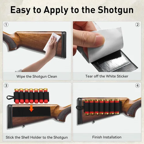 Vista 6 de Shotgun Shell Holder for 12-Gauge and 20-Gauge - JulyTek 60 Round Tactical Shotshell Bandolier Adjustable with 2PCS 7 Round Butt Stock Shell Holders