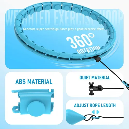 Vista 2 de JKSHMYT Infinity Weighted Hula Exercise Hoop, for Adults Women Weight Loss Plus Size, 30 Detachable Links