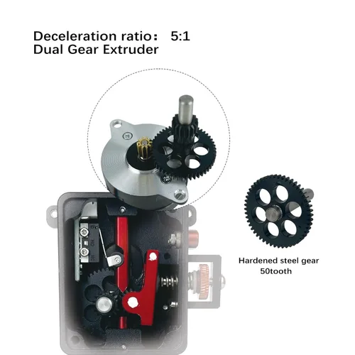 Vista 3 de Kit de mejora de extrusora de alimentación directa de todo metal Black-Box V2.0, extrusora de doble engranaje y motor específico para extrusión