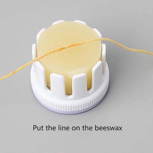 Vista 2 de Cera de hilo, Acondicionador de hilo de cera de abeja ajustable de gran capacidad para acolchar costura línea de fortalecimiento