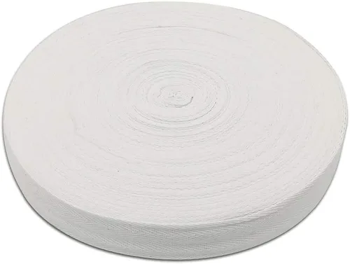 Vista 11 de Cinta de sarga de algodón natural de 50 yardas, 1 pulgada de ancho, rollo de cinta bies con patrón de espiga para coser delantales, manualidades