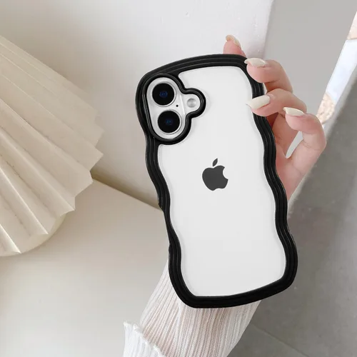 Vista 19 de QLTYPRI Funda compatible con iPhone 7/8/SE, bonita funda transparente con marco ondulado rizado para niñas y mujeres, funda protectora de TPU