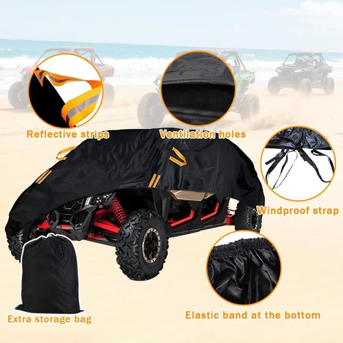 Vista 4 de UTV Covers Heavy Duty for CFMoto UForce EPS 2008-2025, All-Weather 210D Oxford Protection Side by Side Cover, Water-Resistant Ripstop Outdoor