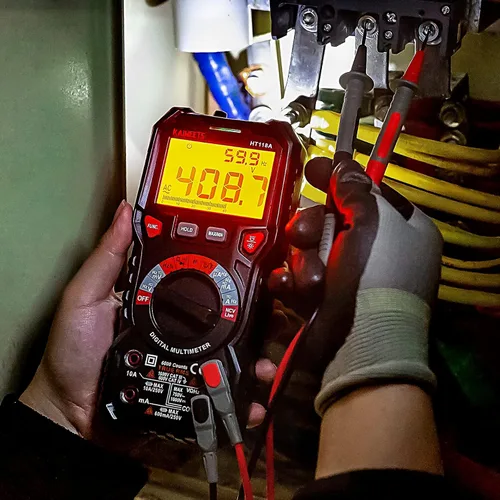 Vista 6 de KAIWEETS Multímetro digital TRMS 6000 cuenta voltímetro de rango automático rápido mide con precisión voltaje corriente amperios resistencia diodos
