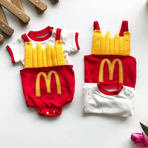 Vista 7 de Mc Donald's Cotton Baby Overall, Salopette With Tshirt For Newborns & Infants - 2 Pack Cotton Baby Romper For Unisex