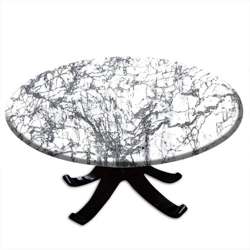 Vista 35 de Round Fitted Tablecloth with Elastic Outdoor Table Cover Round Elastic Tablecloths for Tables Waterproof Wipeable Table Cloths for