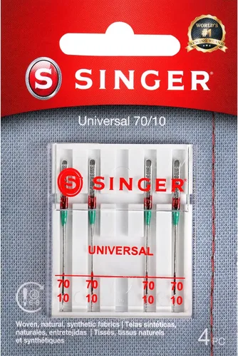 Vista 12 de SINGER Agujas universales de punta regular para máquina de coser, 20 unidades, tamaños 80/12, 90/14, 100/16