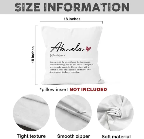 Vista 7 de Abuela Definition Gifts - Funda de almohada de 18 x 18 pulgadas, funda de almohada de cumpleaños para abuela española, decoración cuadrada