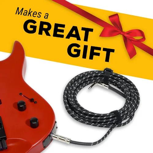 Vista 2 de GLS cable de audio para guitarra, cable de amplificador para bajo y guitarra eléctrica, en ángulo recto, cable para instrumento de 1/4 de pulgada