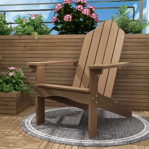 Vista 30 de LUE BONA HDPS Sillas Adirondack de 2, Silla para Hoguera al Aire Libre, Resistente a la Intemperie con Portavasos, Silla Moderna de Plástico